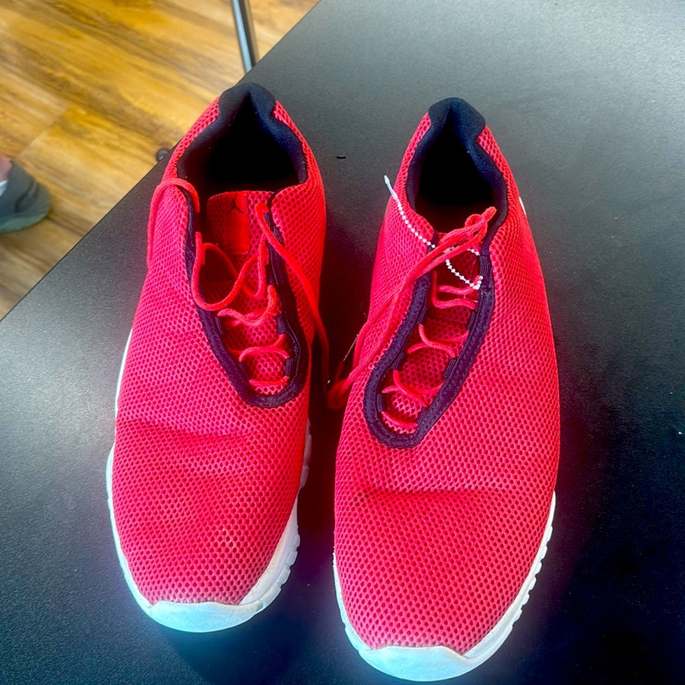 Air Jordan red sneakers size 13